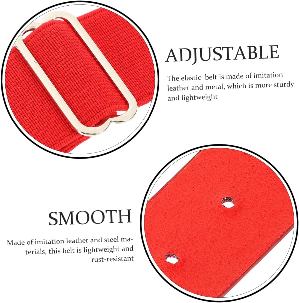 Elastic Baseball Belt for Youth and Adults Adjustable Red Softball Waist Belt for Outdoor Activities and School Uniform