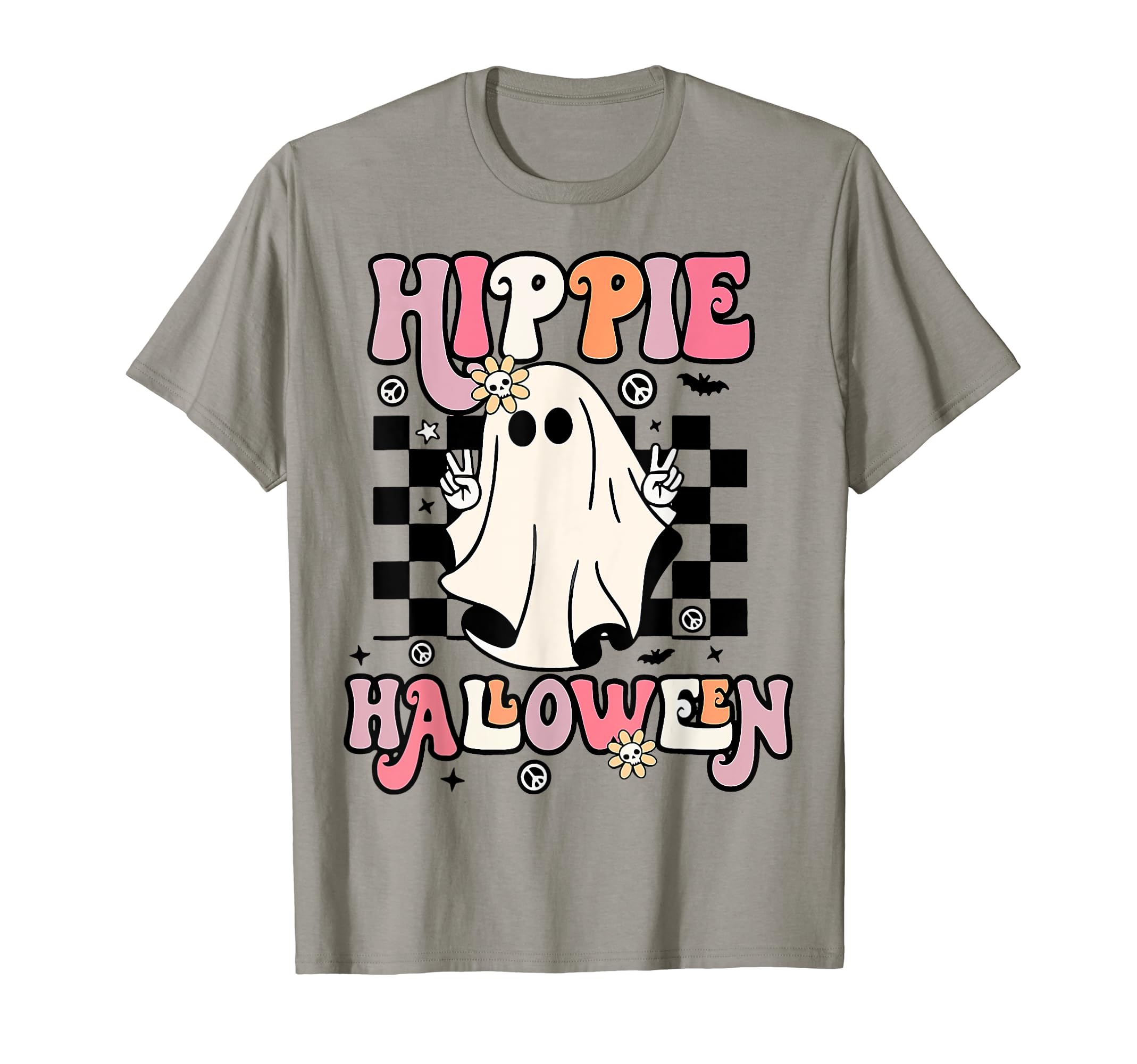 Funny Halloween Costumes ApparelGroovy Hippie Halloween Costume Cute Ghost Spooky Season T-Shirt