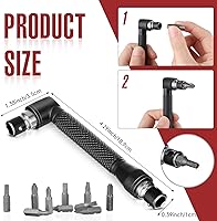 Vista 5 de Therwen Juego de extensión de broca flexible de 18 piezas, accesorio de broca de ángulo recto de 105°, adaptador hexagonal de 1/4, 3/8, 1/2