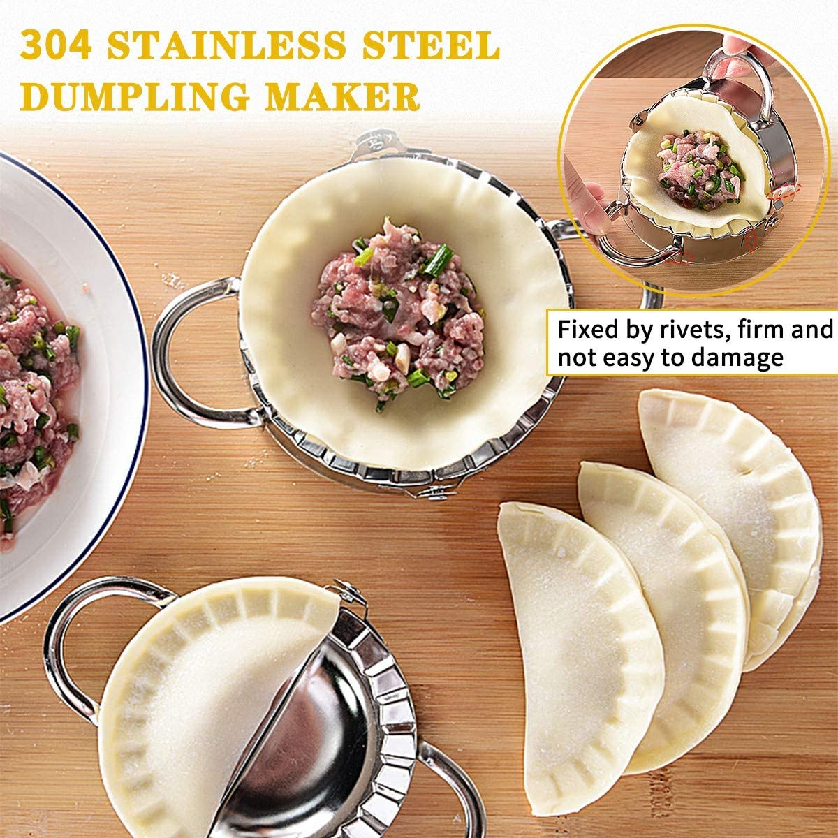 Stampo per raviolini rotondi,Stampo in plastica per ravioli, 2 stampi per ravioli (Tondi
