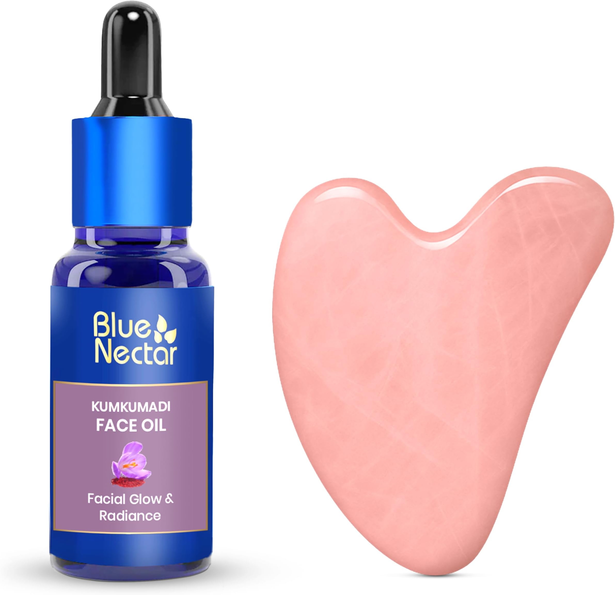Kumkumadi Oil with Gua Sha | Ayurvedic Face Oil for Glowing Skin | Natural Face Serum for Women & Men with Gua Sha Stone (26 Herbs, 30ml)