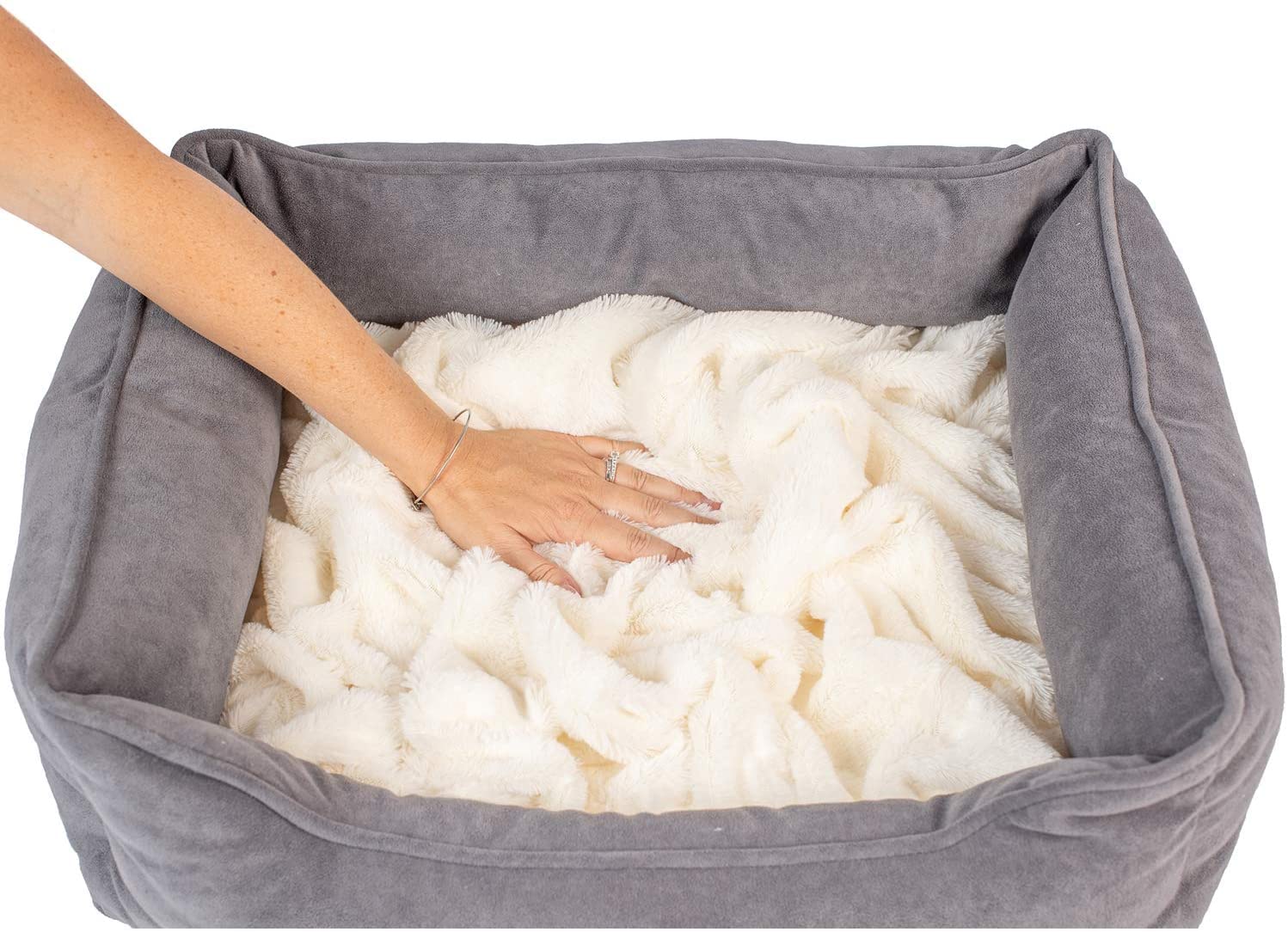 AMICA Calming Cuddler Dog Bed & Cat Bed | Anti-Anxiety Dog Bed for Dogs, Cats | Loose Blanket Promotes Burrowing (Dogs) & Kneading (Cats) (B0B15NMQPB) Amazon Price History, Amazon Price Tracker