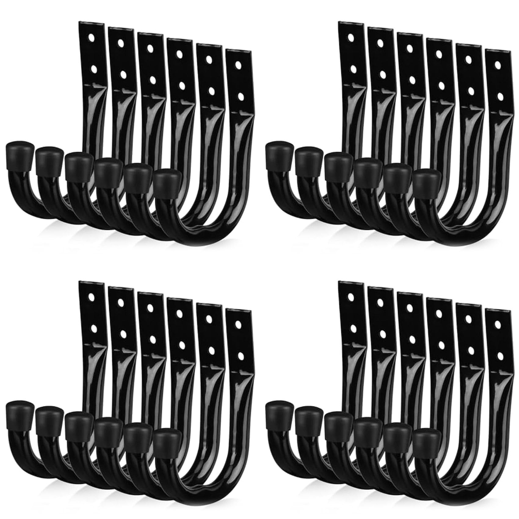 Jnchdghwa Black 24Pcs Heavy Duty Garage Storage Hooks,Bike Hooks For Garage Wall,Utility Garage Hooks,Wall Mount J Hook For Hanging