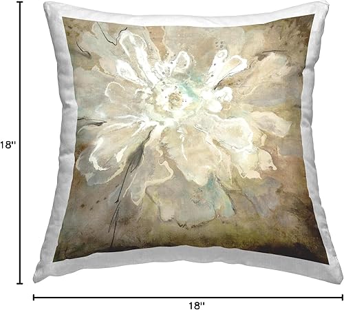 Miniatura 8 de Stupell Industries Liz Jardine - Almohada abstracta con diseño de pétalos de flores marrones, 18 x 18 pulgadas