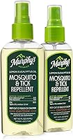 Murphy's Naturals DEET-Free Mosquito & Tick Repellent Spray | Oil of Lemon Eucalyptus 4oz Pump, 2-Pack for Skin & Gear