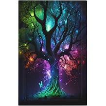 Decorative Light Switch Cover Glowing Tree Turquoise 1 Gang No Device Electrical Faceplate Switch plates Decorator Outlet Covers Wall Plate for Bed Room Home Decor C661