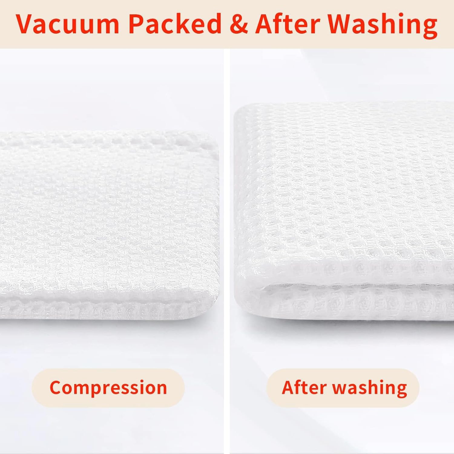 Homaxy 100% Cotton Kitchen Towels and Dishcloths Set, 12 x 12 Inches and 13 x 28 Inches, Set of 8 Bulk Kitchen Towels Set, Ultra Soft Absorbent Dish Cloths for Washing Dishes, White - Image 8