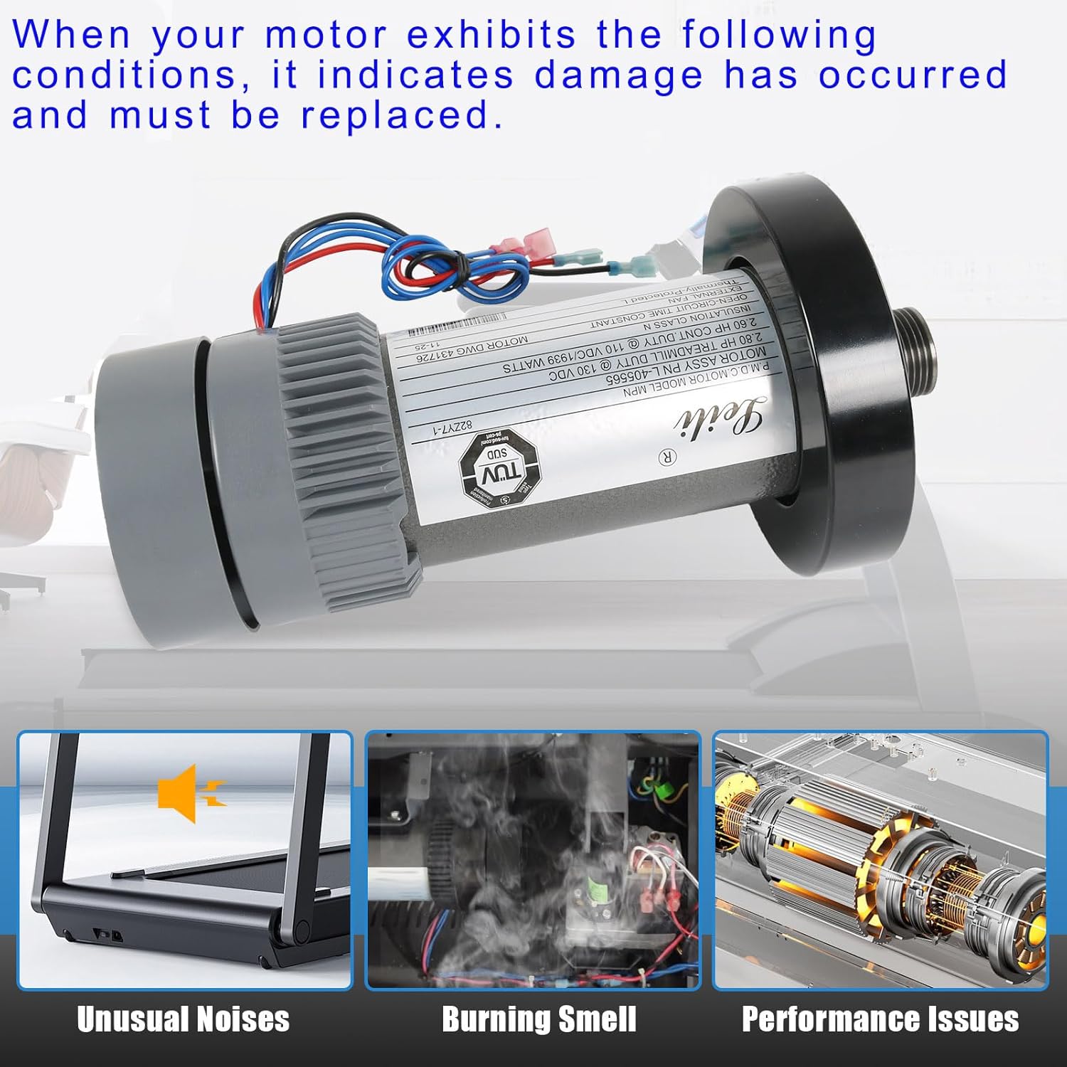 M-405565 Treadmill DC Drive Motor with Flywheel, 2.80 HP DC 1939W Replacement for NordicTrack & ProForm Compatible with 314571, 362190, 356334, 405618, 349568, C3364B4370M