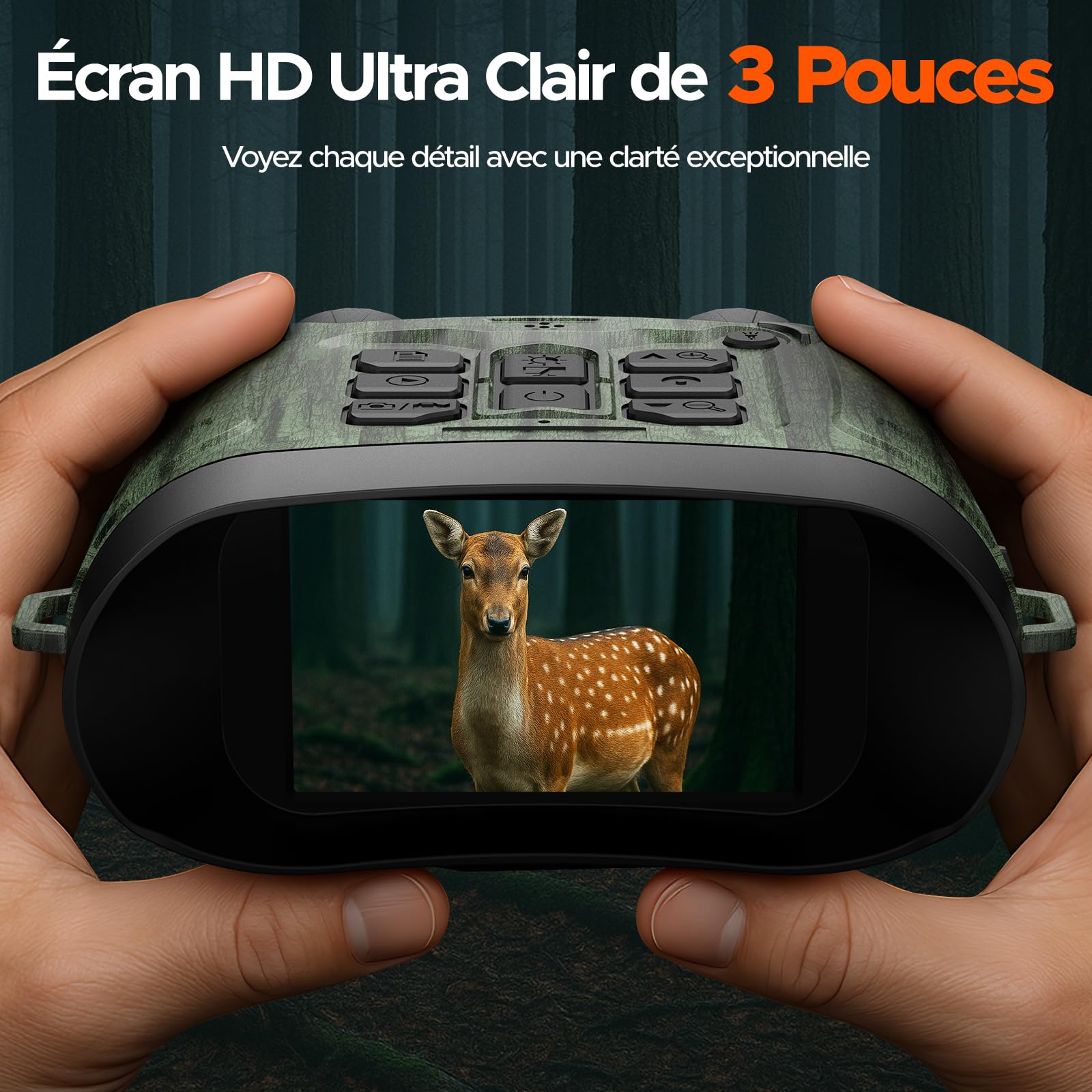 Jumelle Vision Nocturne, 4K UHD 112MP Jumelles Vision Nocturne avec Carte 64GB & Batterie 5000mAh Rechargeable, Jumelle Infrarouge Vision Nocturne Zoom Numérique 12X Portée 450m – Chasse, Observation