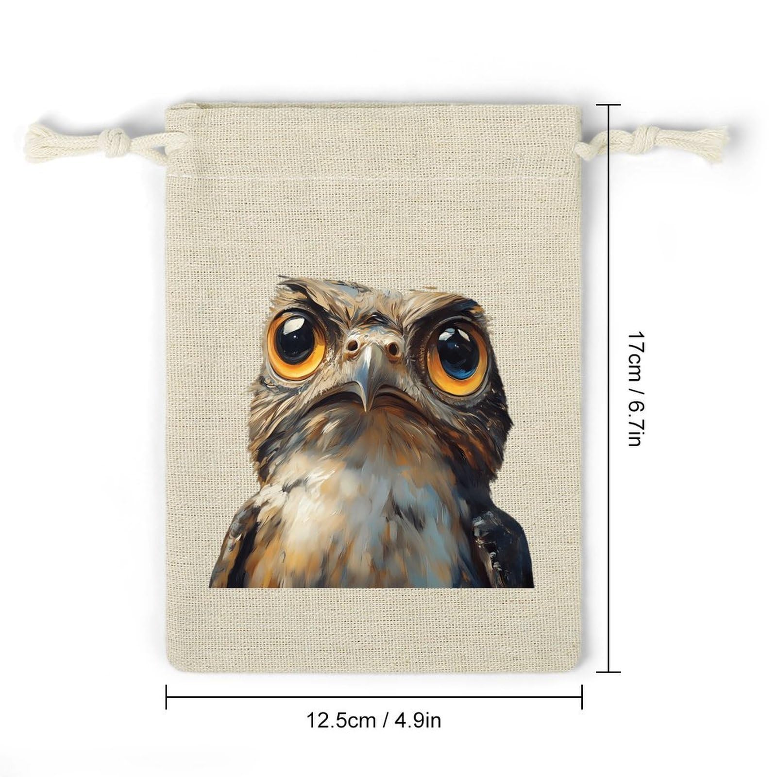 Potoo Bird 8 Pack Small Gift Bags Cotton And Linen Drawstring Pockets Sachet Bag for Party Home Supplies