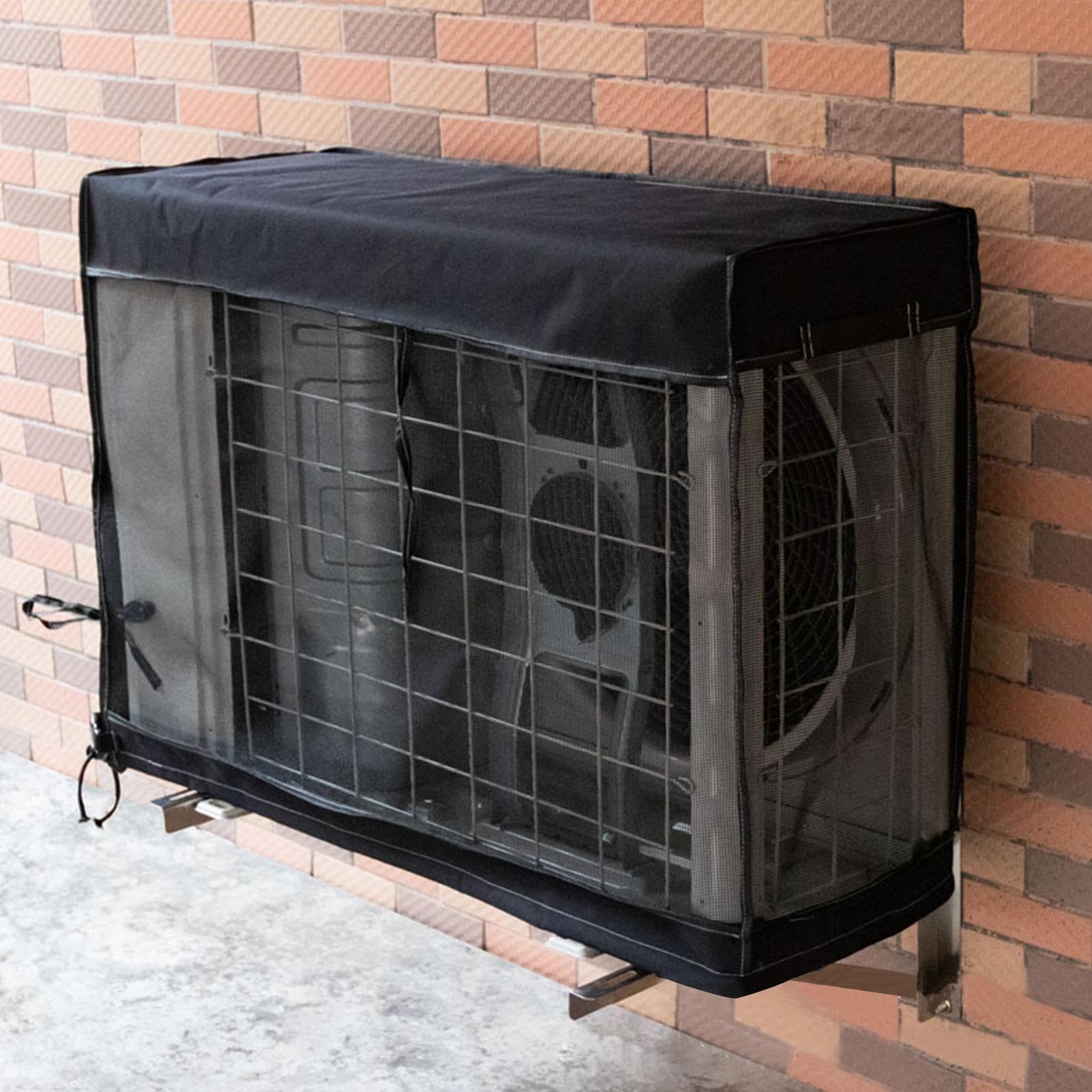 Cubierta de aire acondicionado para exteriores, protección de aire acondicionado, equipo resistente a la intemperie, ajuste, fundas protectoras lavables para prolongar la vida útil de tu