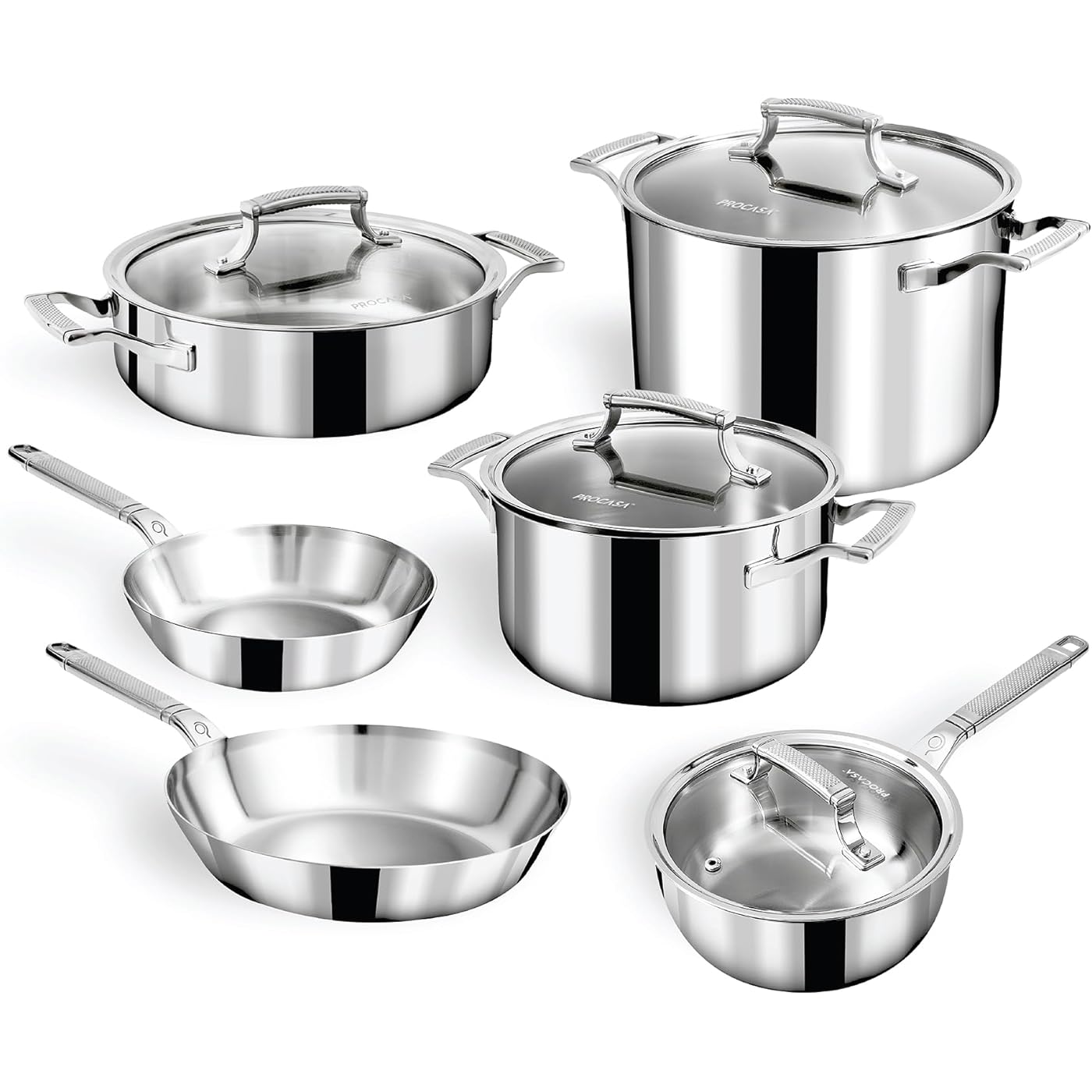 10-Piece Triply Stainless Steel Cookware Set