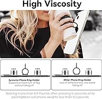 Vista 5 de Soporte de anillo de metal para teléfono celular, soporte de anillo de dedo de rotación de 360 grados, soporte de agarre con base para montaje Negro