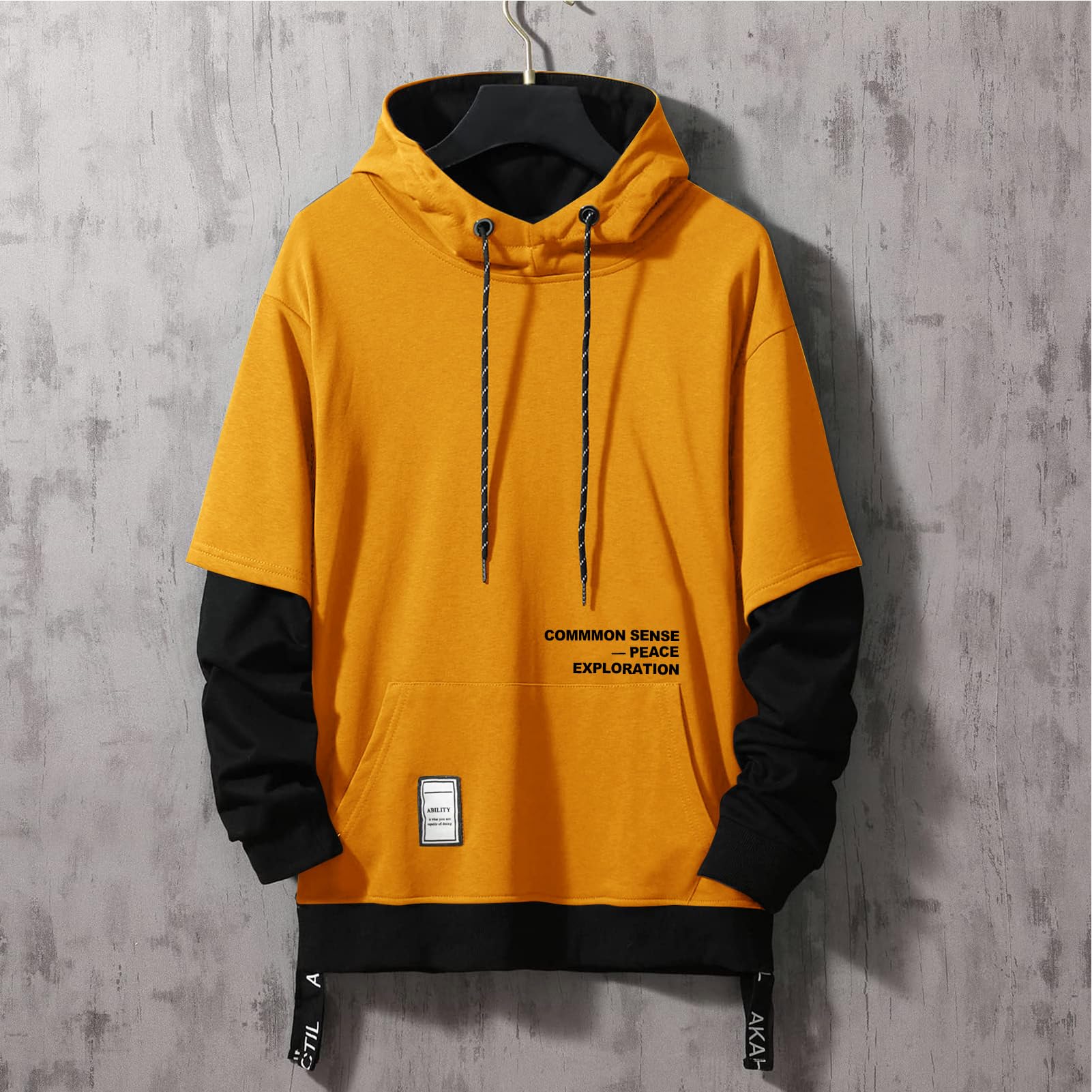 Moshtashio Felpa Uomo con Cappuccio Abbigliamento Felpe Manica Lunga Colori a Contrasto Hoodies Sweatshirt Pullover Tops Autunno Inverno Moda