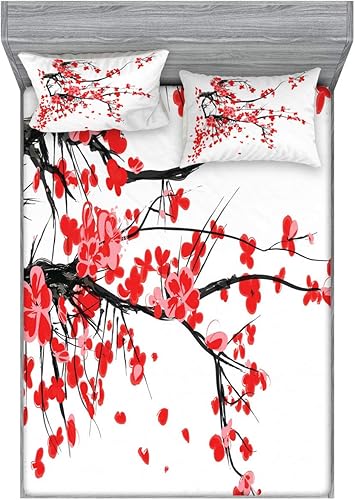 Miniatura 137 de Ambesonne Juego de sábanas bajeras y fundas de almohada, diseño retro de los videojuegos con botones de joystick vintage de los años 80 y 90, diseño