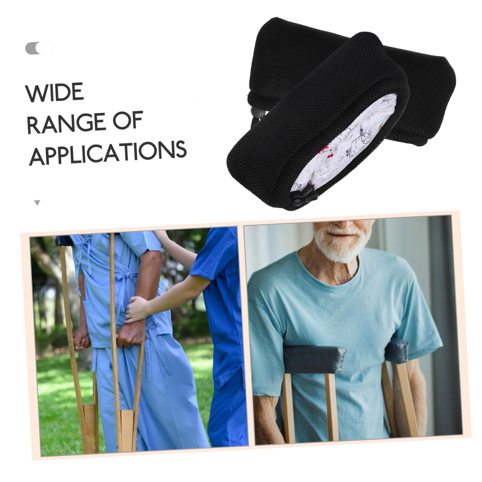 2piezas Funda para Muletas Axilares Almohadillas de Muleta Empuñaduras Cojín para Accesorios para Protector de Axilas para Sudor Adulto Acolchada