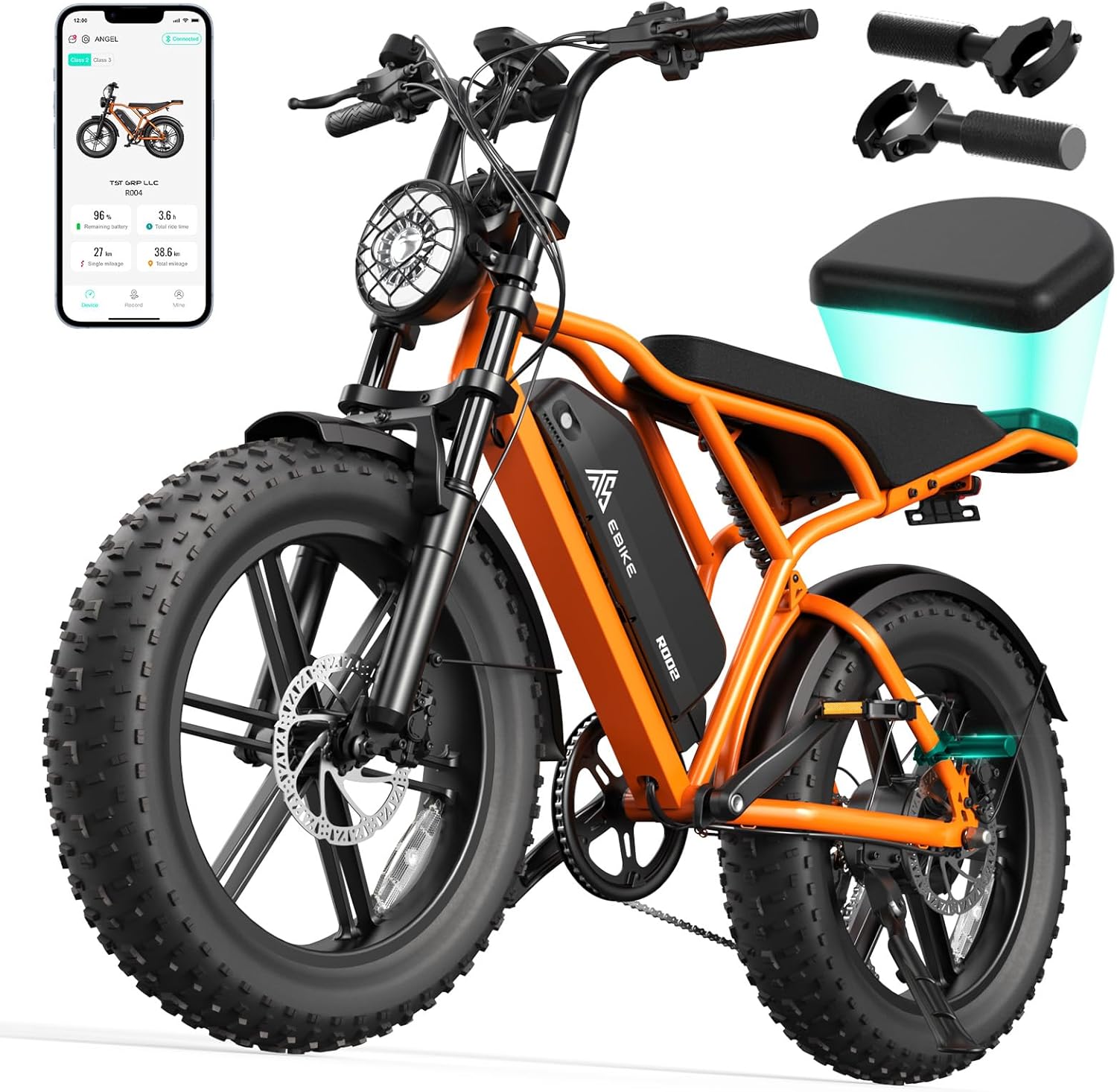 Electric Fat Tire Bike 1500W 28 mph 20in wheels