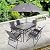 Nice C Outdoor Dining Sets, Patio Furniture Set, 8 Piece Set with Umbrella, Garden Outdoor Furniture Table Set with Removable Umbrella, Glass Table, and 6 Folding Chairs (Grey)