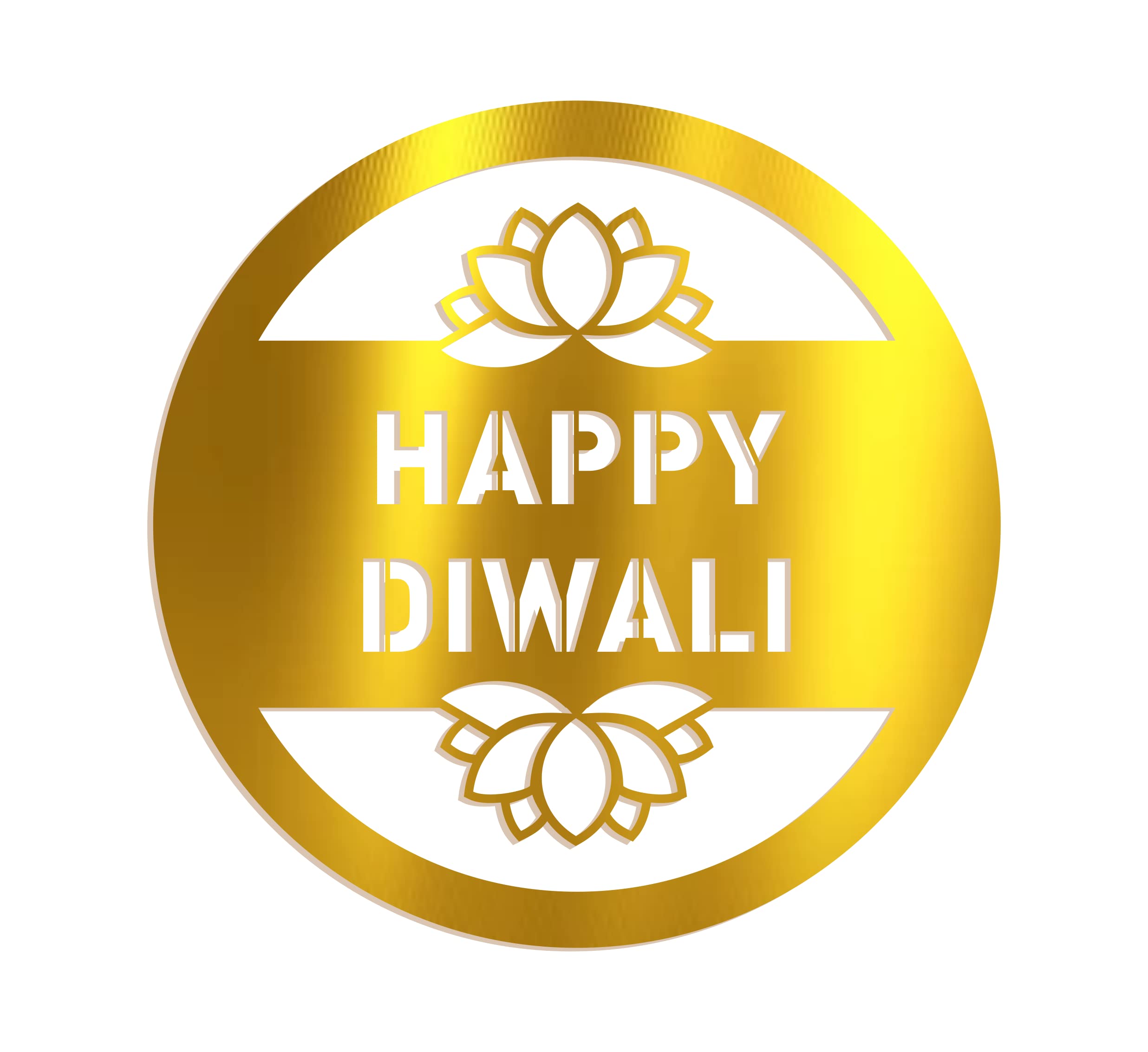 SVM CRAFT® Happy Diwali Acrylic Gift tag, Mirror Acrylic Gift Tags, (lotusDesign) Happy Diwali Tags Happy Diwali Gift Decoration Tags Diwali Gift Tags for Gift Hamper- Pack of 10 (2.5 Inch)(Gold)