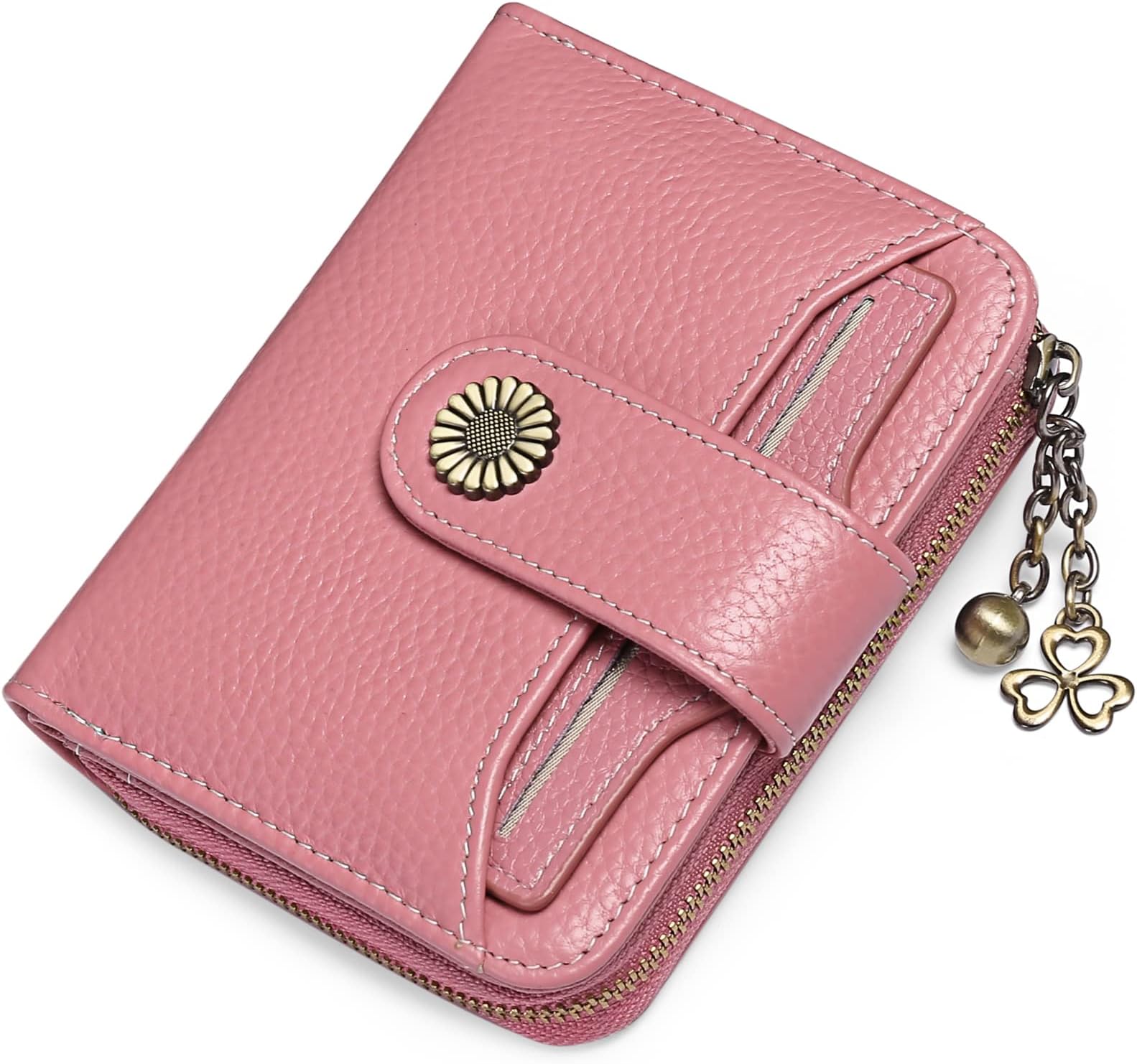 Purses for Women Genuine Leather Small Bifold Compact Womens Wallet with RFID Protection