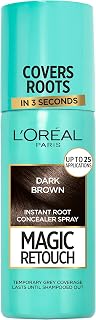 L'Oréal Magic Retouch Instant Root Concealer Spray, Ideal for Touching Up Grey Root Regrowth, 75 ml, Colour: Dark Brown