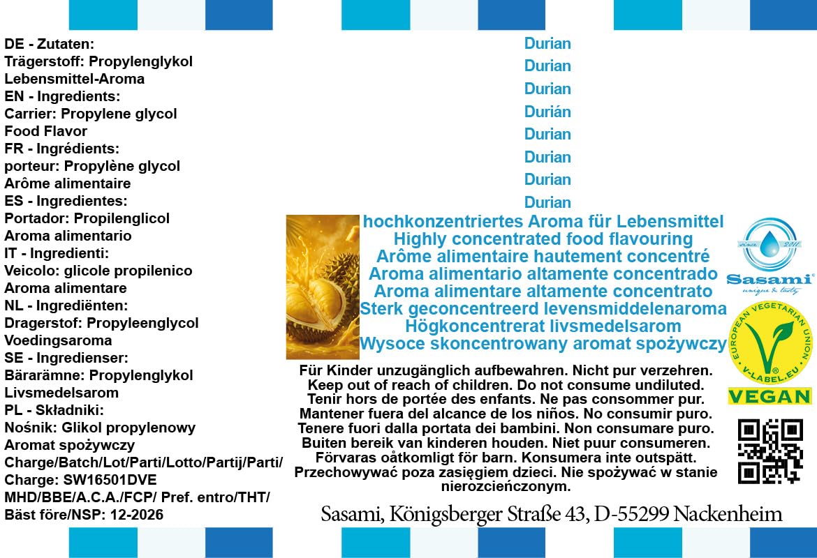 Durian aromat koncentrat – Wegański – Sasami – 100ml