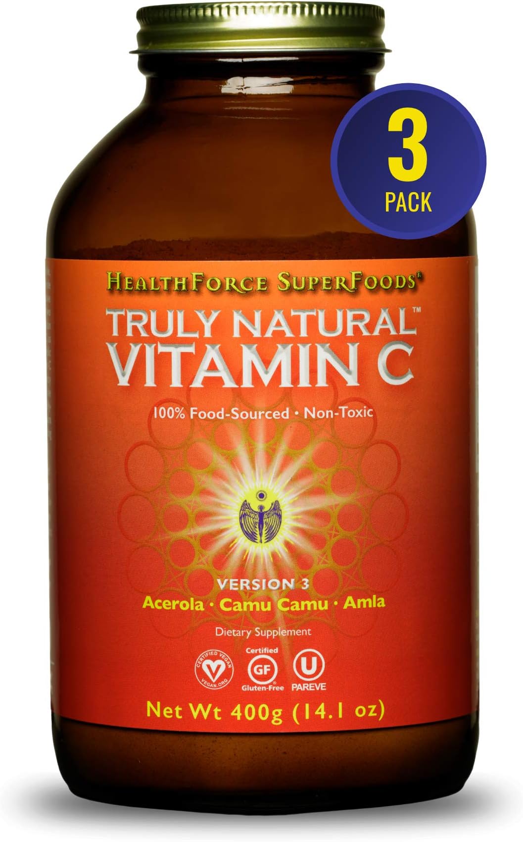 HEALTHFORCE SUPERFOODSTruly Natural Vitamin C 400g - Pack of 3