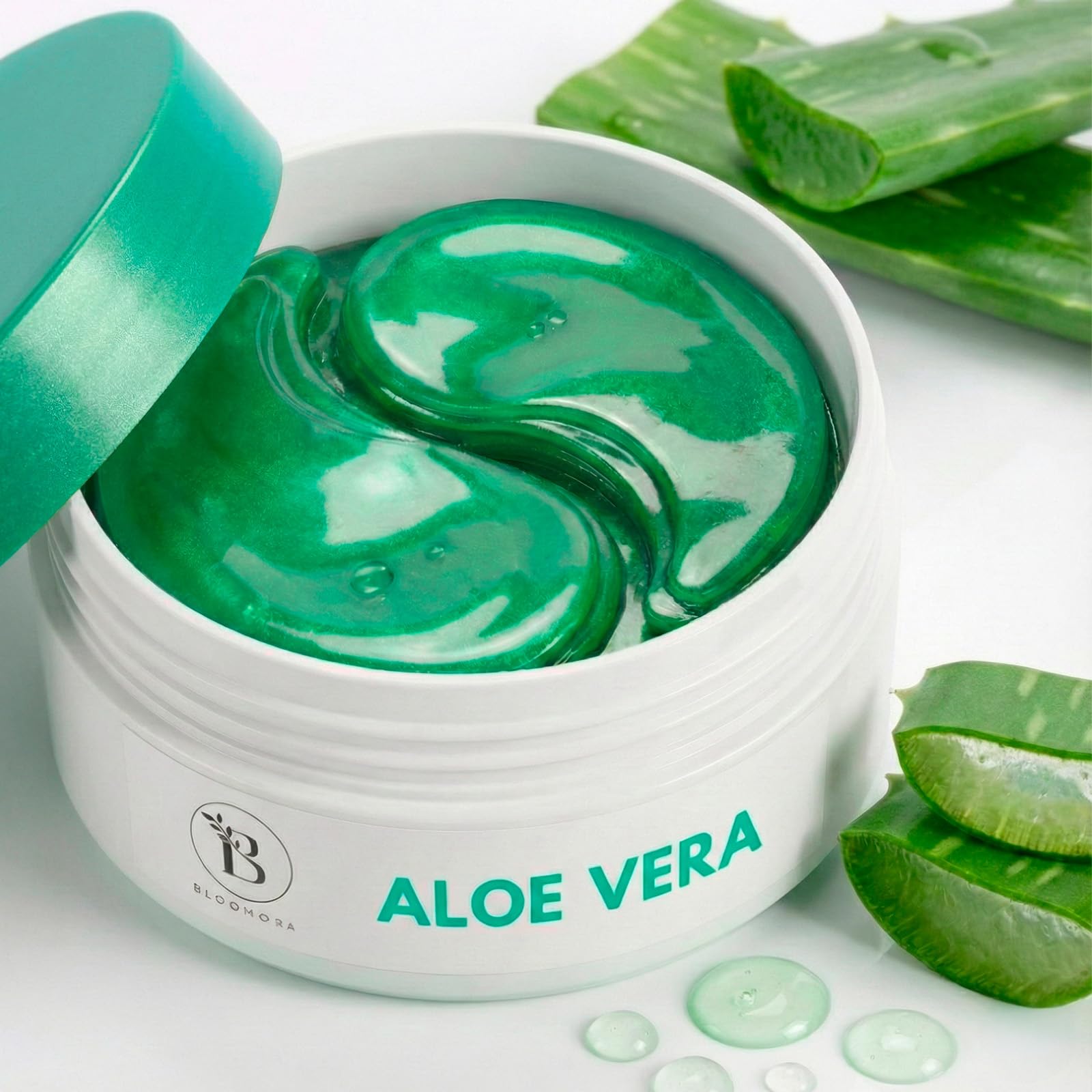Aloe Vera Augenpads gegen Augenringe (30 Paare) – Cooling Eye Mask zur Hydratation, Under Eye Patches gegen Tränensäcke & Schwellungen, Beruhigende Gel Pads für Frauen