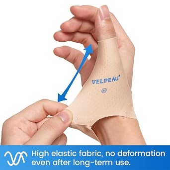 Velpeau 2Pcs Elastic Thumb Support Brace, Splint Liner for Women & Men, L