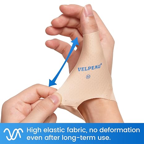 Velpeau 2Pcs Elastic Thumb Support Brace, Splint Liner for Women & Men, L