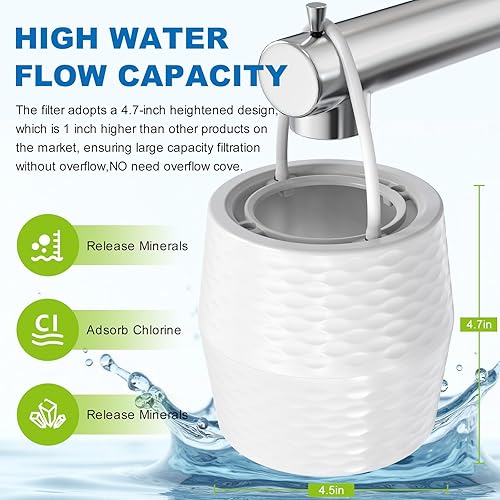 Miniatura 2 de Filtro de baño para bañera  Filtro de agua de baño KDF-55 para grifo de bañera, elimina la mayoría de cloro, plomo, fluoruro y metales pesados