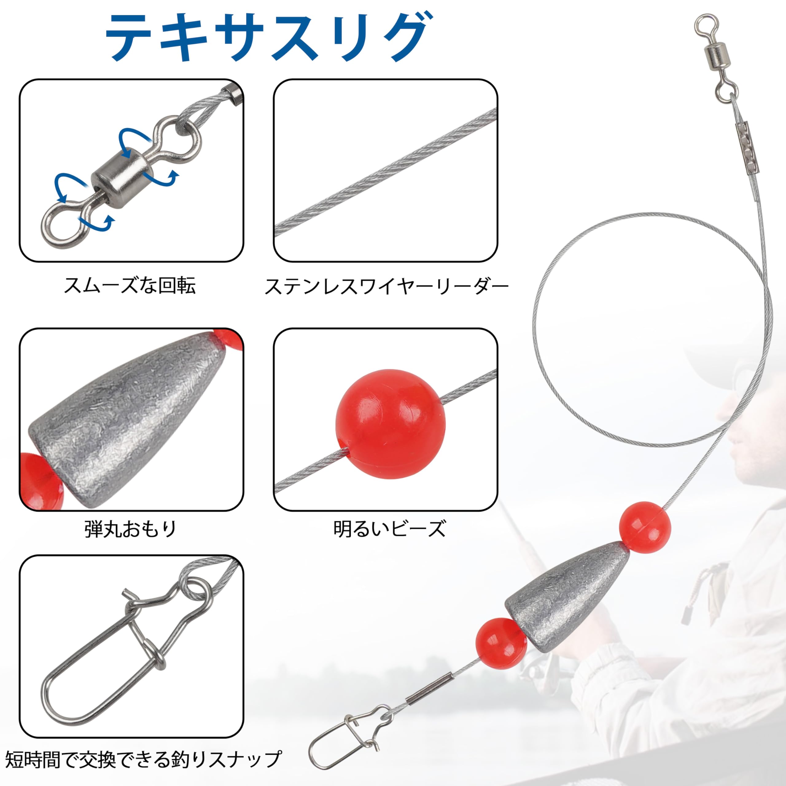 確認用の画像】ワーム、シンカー、リーダー