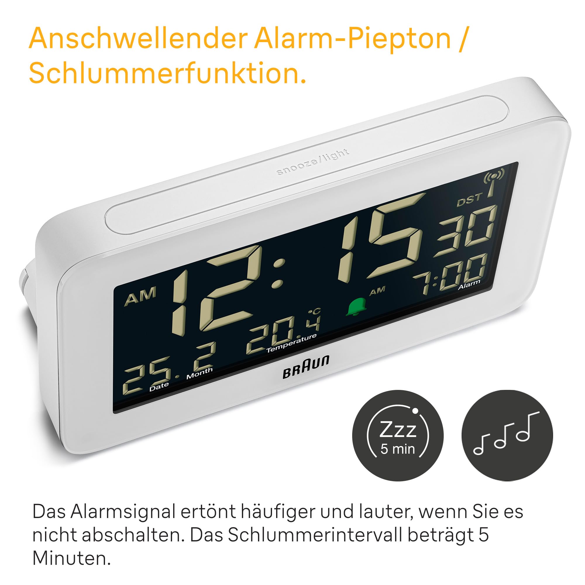 Braun Clock digital Wecker BC10W-DCF