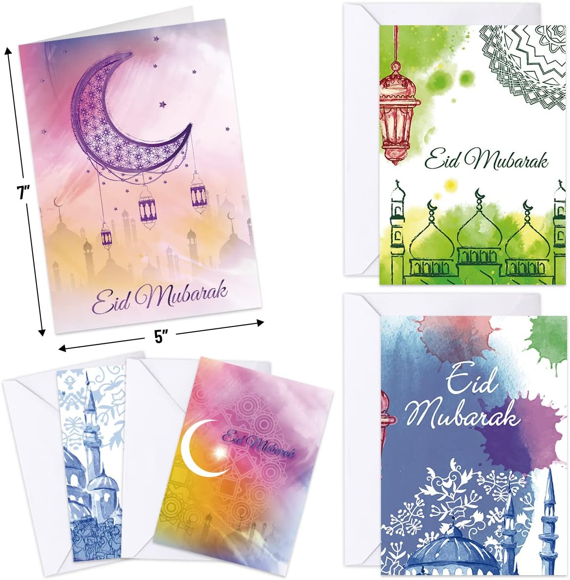 Fancy Land 12PCS Ramadan Cards with Envelopes Eid Religious Holiday Greeting Cards image 2