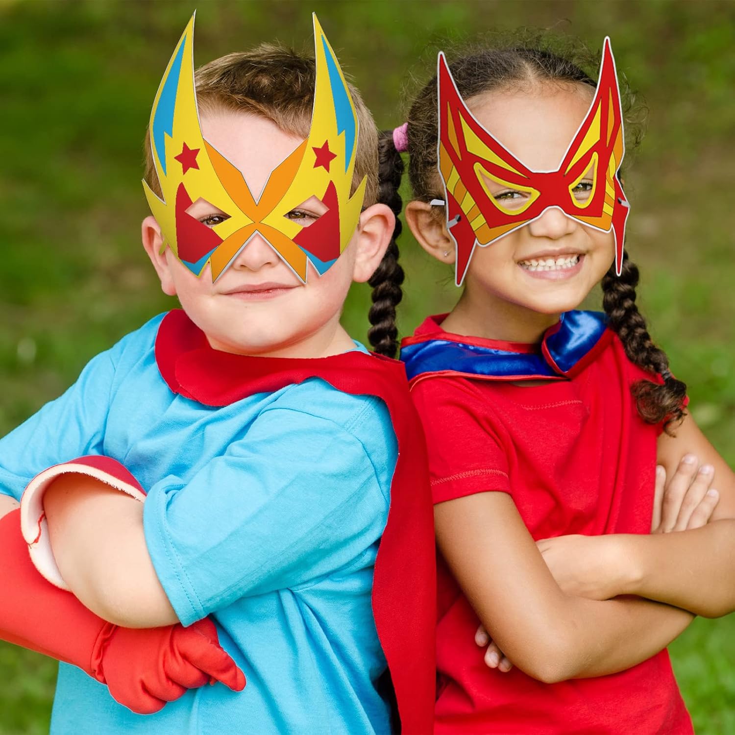 Sosation 36 Pcs Color Your Own Hero Masks DIY Blank Paper Masks with Ropes for Kids Birthday Party Graffiti Craft - Image 6