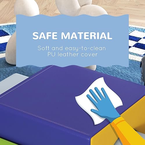 Vista 24 de Qaba Juguetes de escalada para niños pequeños y niños, juego de espuma suave y seguro de 4 piezas para gatear o deslizarse, multicolor