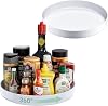 CTIME 2-Pack Lazy Susan para refrigerador, especiero blanco de 11.8" | Giratorio 360°, base antideslizante, borde elevado de 2 pulgadas, para cocina, despensa y refrigerador 1