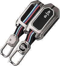 SHOPOFLUX Metal Key Cover Compatible with Baleno, Grand Vitara, XL6, Swift, Brezza, Celerio, Ignis, Ertiga, Dzire, Fronx, Urban Cruiser, Rumion, Glanza, Hyryder 2 Button Key (Metal Silicone Black)