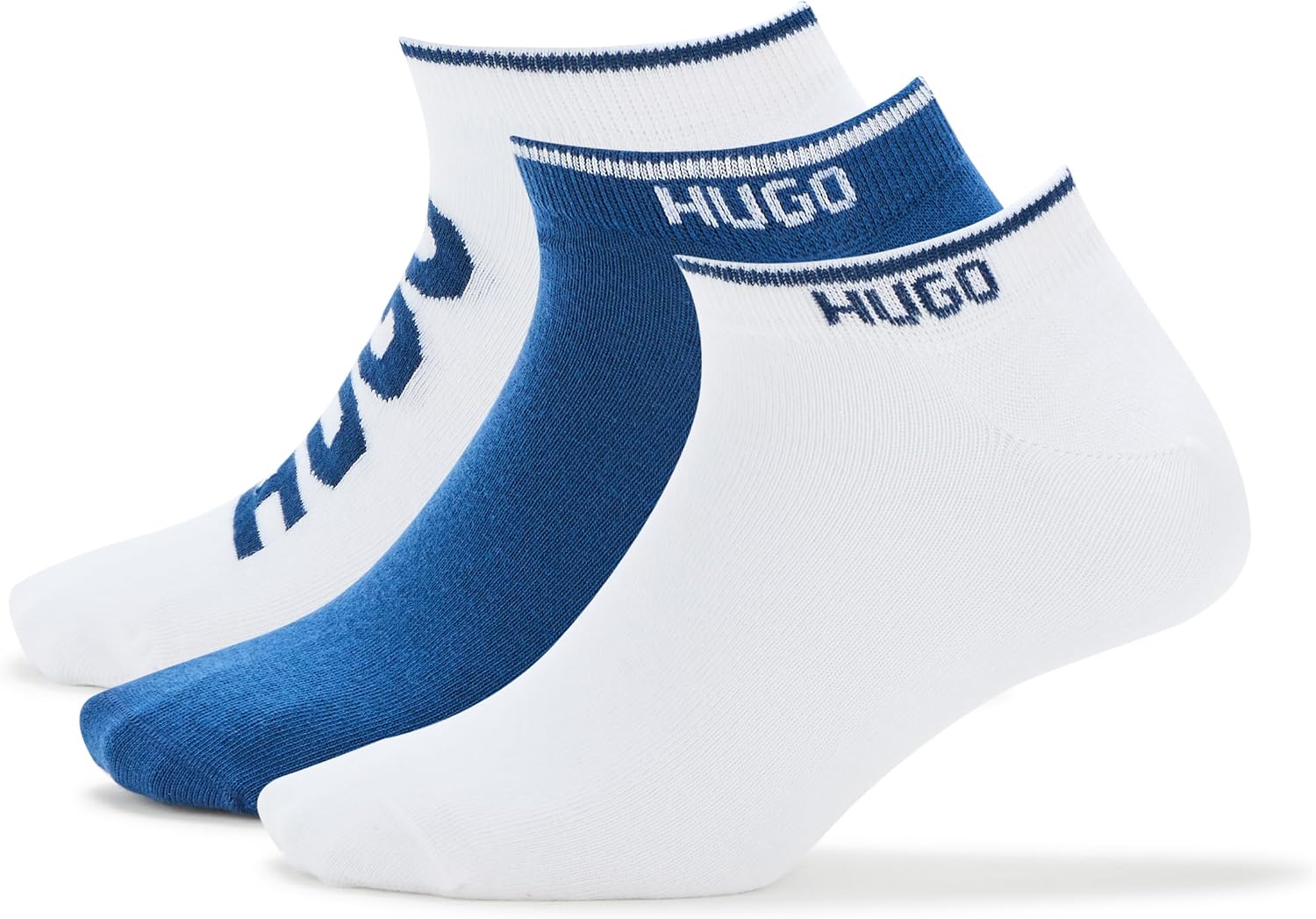 HUGO Men's 3-pack Logo Combed Cotton Ankle Socks
