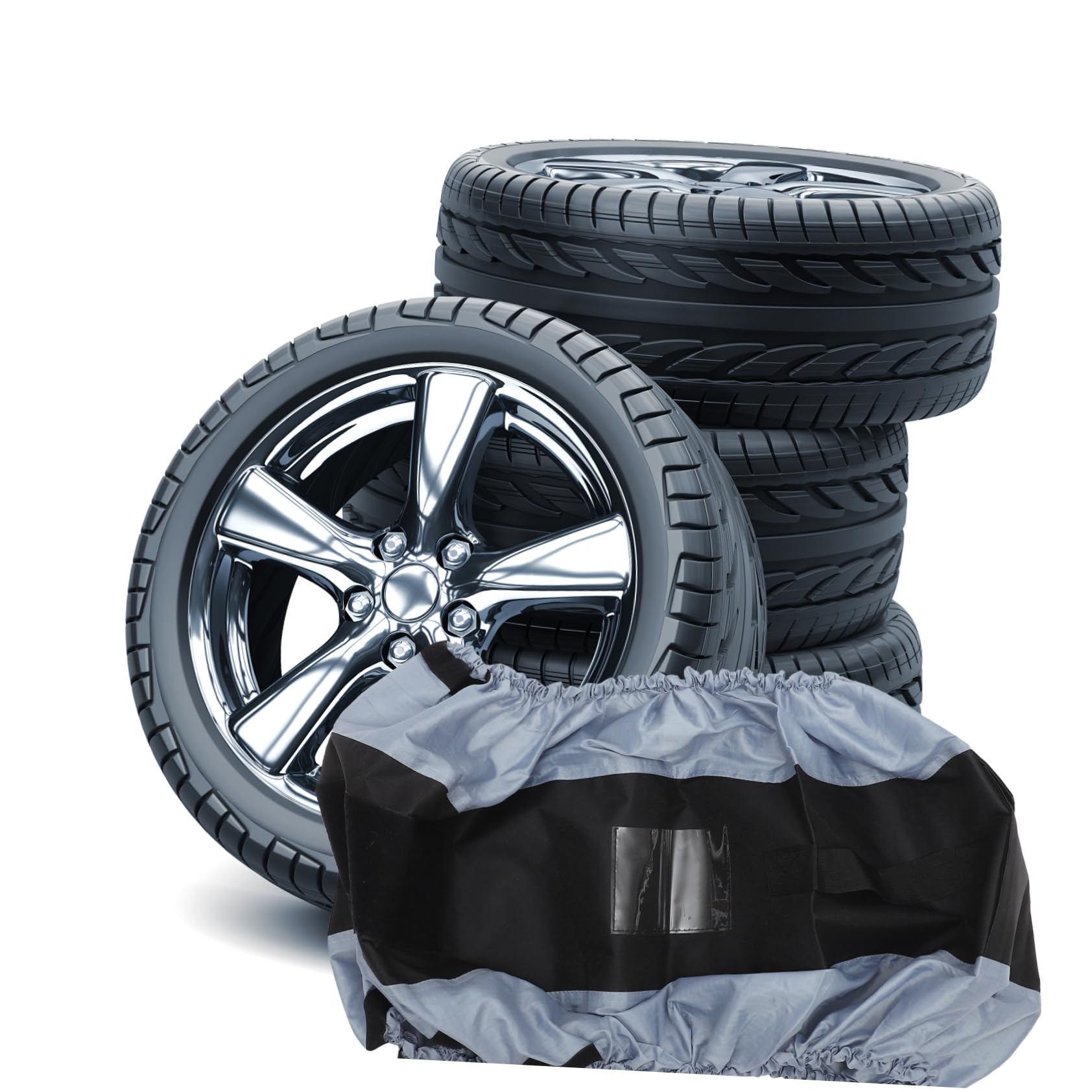 Copertura per Pneumatici di Scorta per Rimorchi e Camper Nero