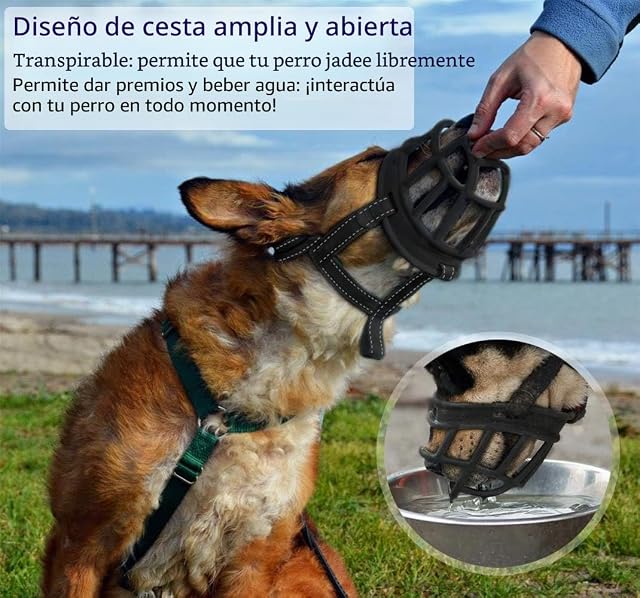 Foto 4 de 5 de Ulalaza Bozal de Silicona para Perros Evitar morder Masticar Ladrar Entrenamiento Bozal de Perro para Perros…