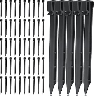 SanSanYa Garden Landscape Edging Stakes Plastic Garden Stakes Anchors Garden Lawn Edging Ground Stakes Landscape Anchoring Spikes for Edging Terrace Board Lawn (Black)