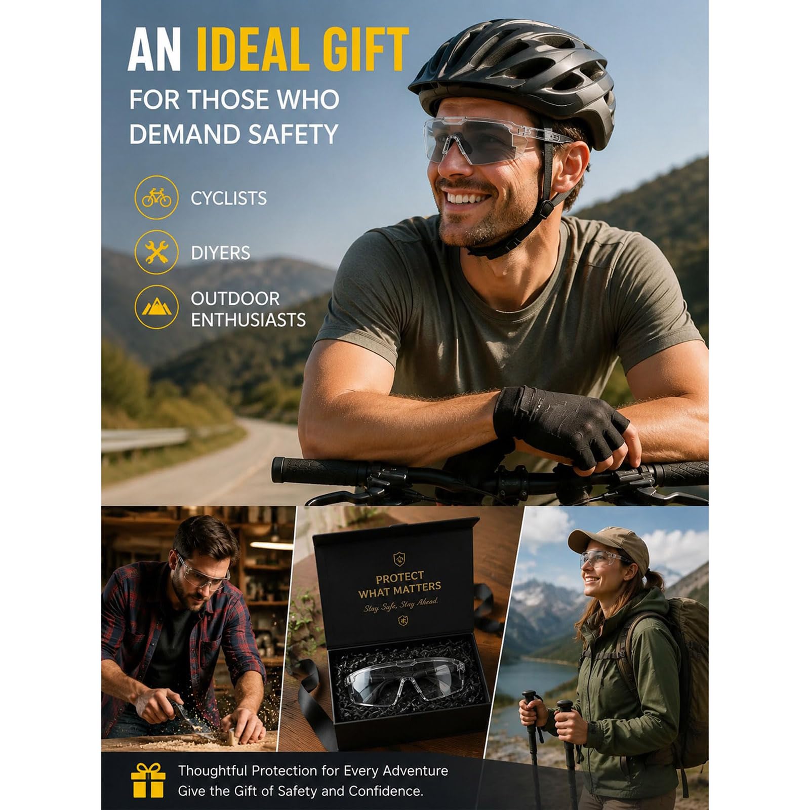 Gafas de sol polarizadas fotocromáticas UV400, lentes de policarbonato resistentes a los impactos para deportes al aire libre y protección del trabajo, gafas duraderas