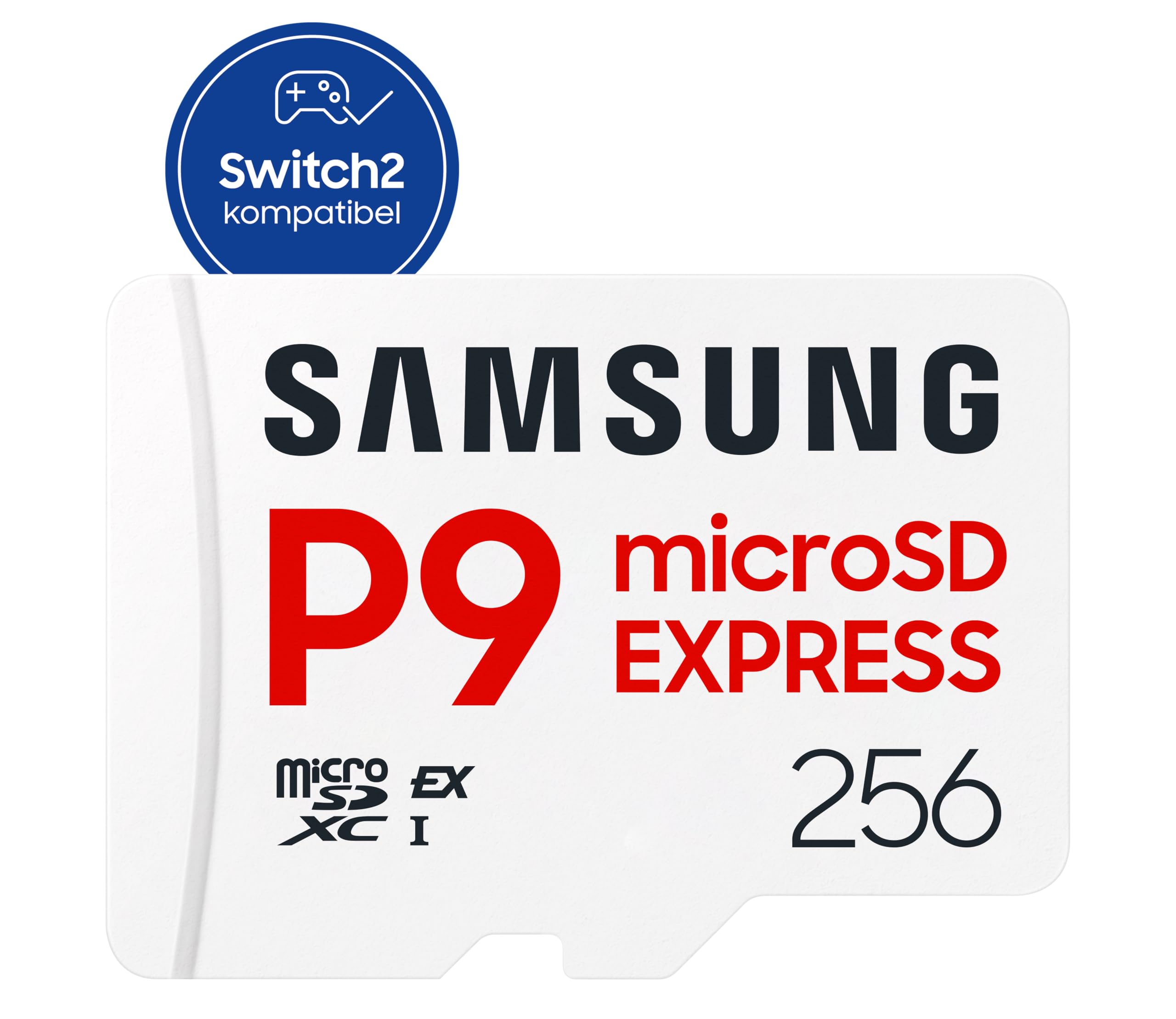 Samsung P9 Express microSD Express 256 GB, High-Speed Gaming Speicherkarte für Nintendo Switch 2, bis 800 MB/s Lesen, bis 200 MB/s Schreiben, Für 4K UHD Video, Konsolen und Kameras, MB-MK256T/WW