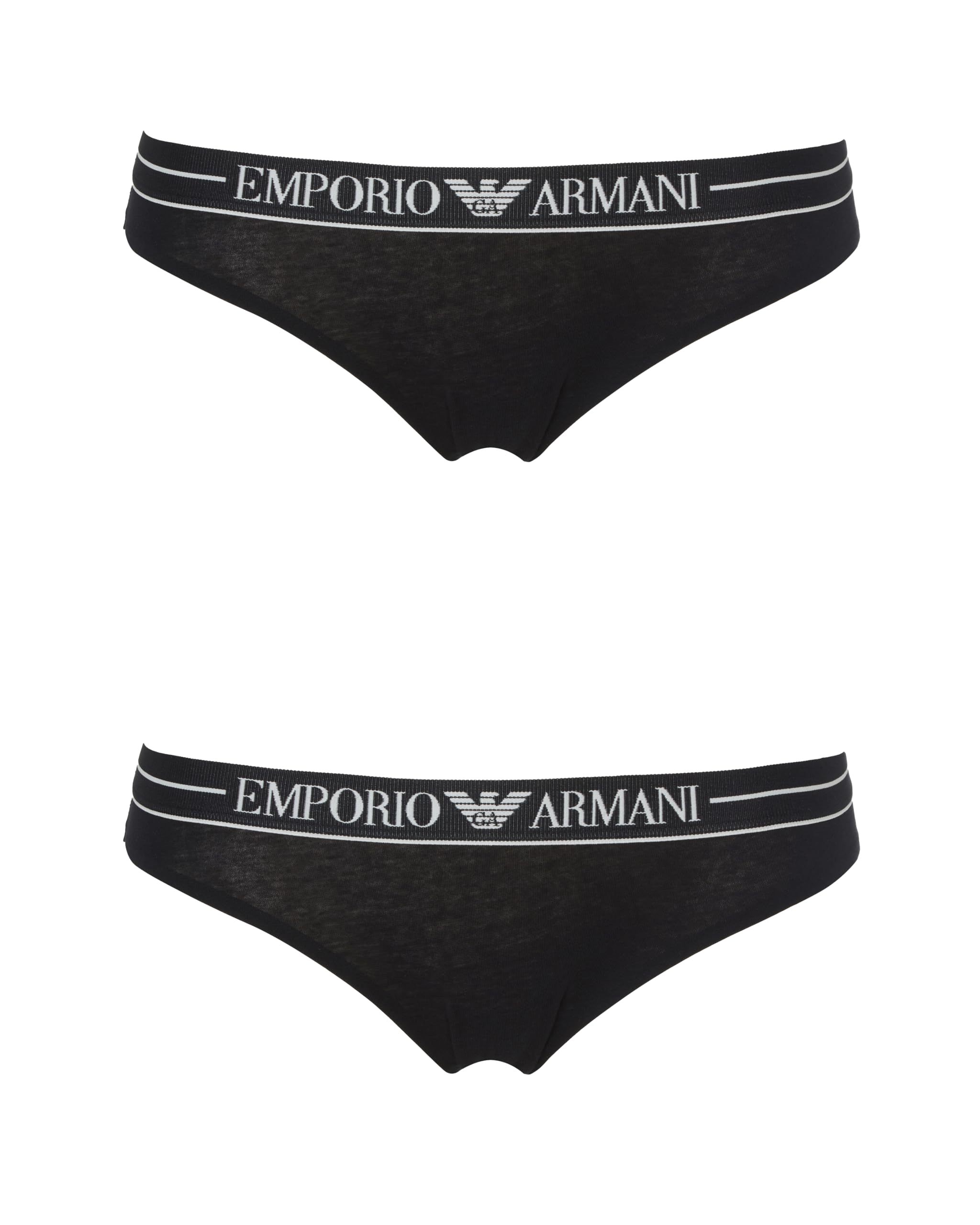 EMPORIO ARMANI Damen 2-Pack Brief Boxershorts, Black/Black, S