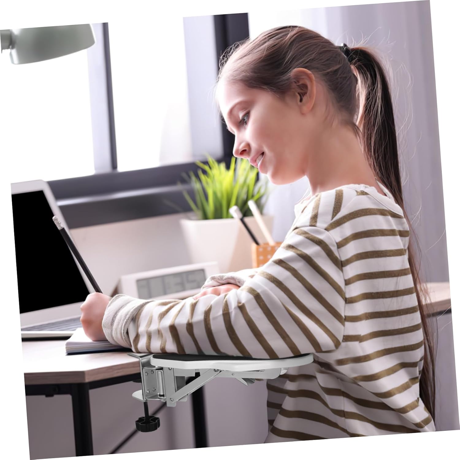 Foldable Adjustable Elbow Rest for Desk Ergonomic Arm Rest Extender Versatile Application Easy Installation and Adjustable Angles for Office and Home Workstations