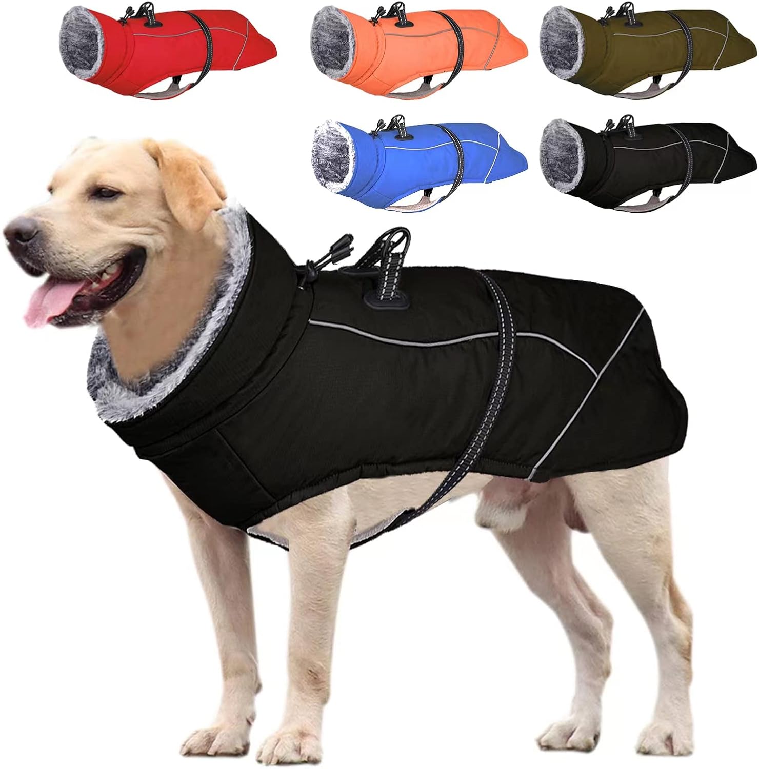 Ymitoo Winter Dog Coat,Thick Padded Warm Clothes Doggie Outdoor Jacket