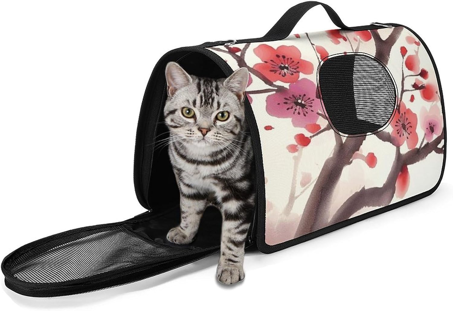 Pet Handbags, Spring Plum Printed Pet Handbags,folding Pet Bags,new Pet Handbags,universal Pet Handbags, 45X26X23.5cm