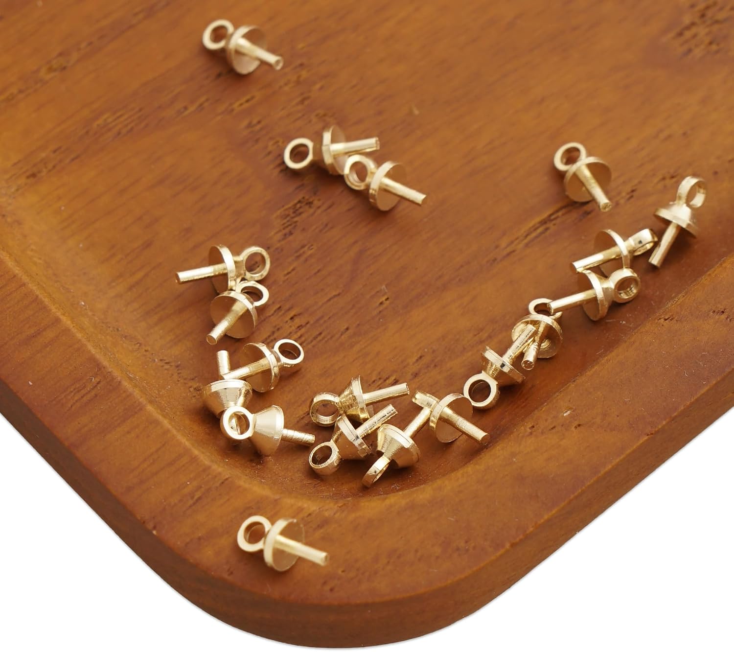50pcs 14k Gold Filled 4mm Small Screw Eye Pin for Jewelry Making Necklace Pendant DIY Accessory