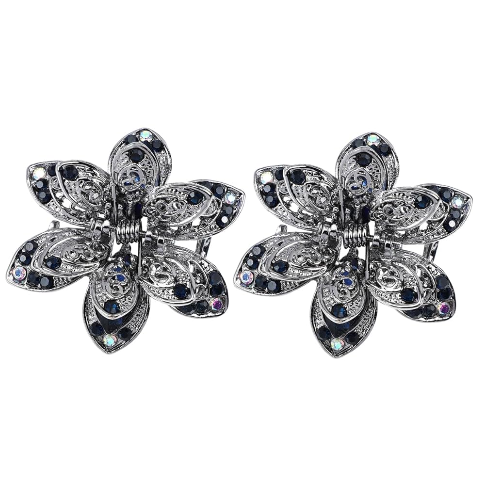 Amazon.com : LALAFINA 2pcs Crystal Flower Hair Claws Vintage